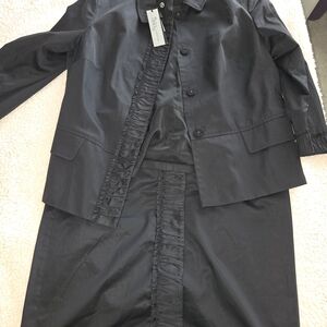 Talbots Black Two-Piece Skirt Set with Ruffle Trim Grace Fit. Vintage